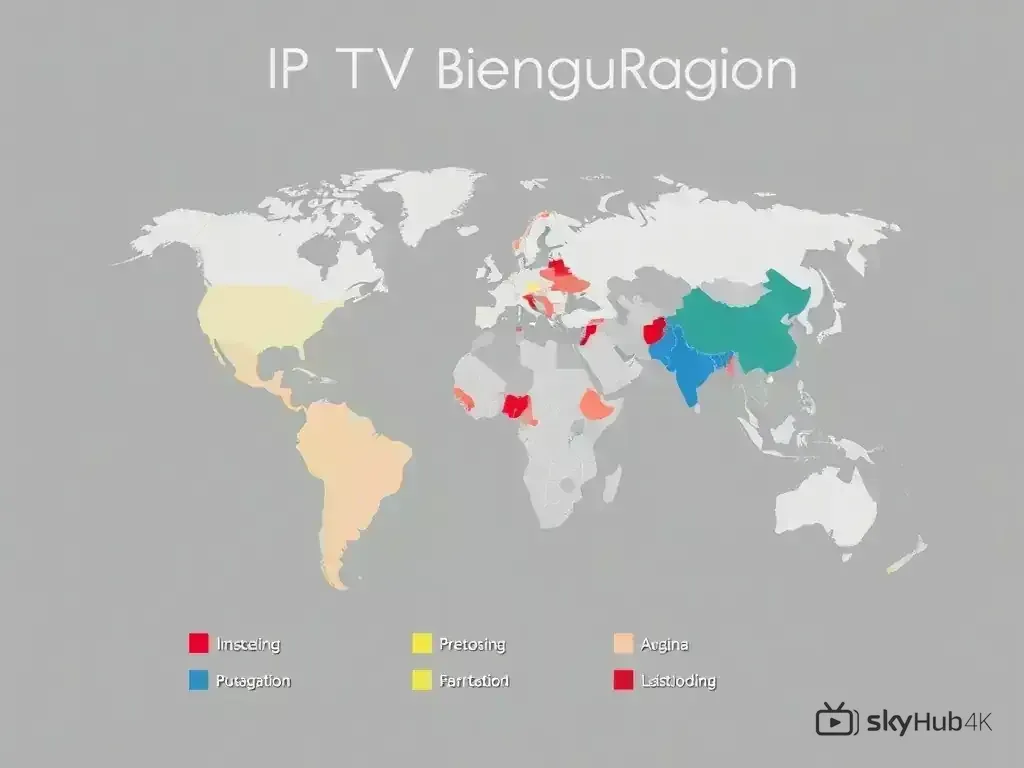 World map showing IPTV regulations by region